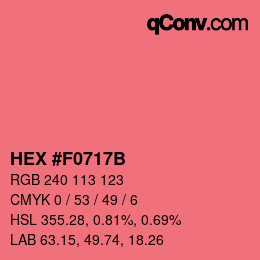 Color code: HEX #F0717B | qconv.com