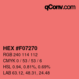 Color code: HEX #F07270 | qconv.com