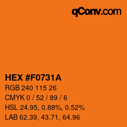 Código de color: HEX #F0731A | qconv.com