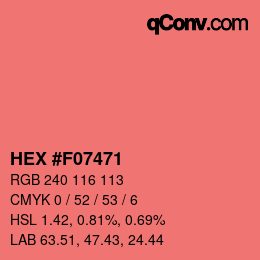 Color code: HEX #F07471 | qconv.com