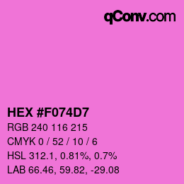 Color code: HEX #F074D7 | qconv.com