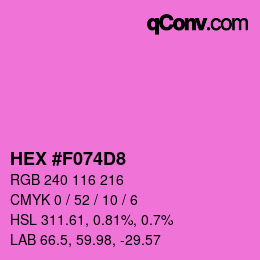 Color code: HEX #F074D8 | qconv.com
