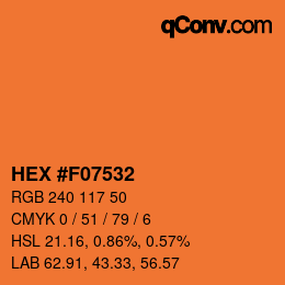 Color code: HEX #F07532 | qconv.com