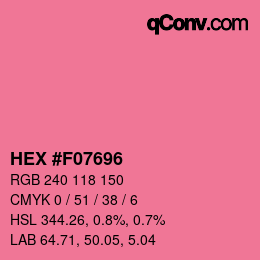 颜色代码: HEX #F07696 | qconv.com
