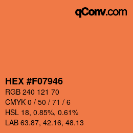 Color code: HEX #F07946 | qconv.com