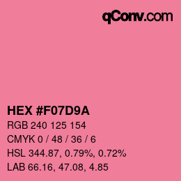 Color code: HEX #F07D9A | qconv.com