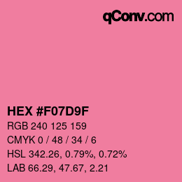 Color code: HEX #F07D9F | qconv.com