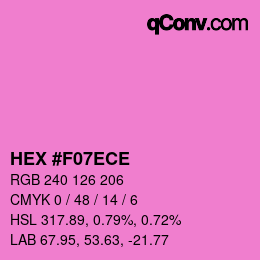 Color code: HEX #F07ECE | qconv.com