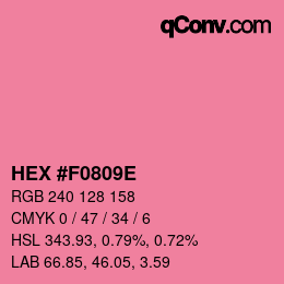 カラーコード: HEX #F0809E | qconv.com