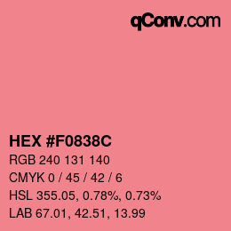 Color code: HEX #F0838C | qconv.com