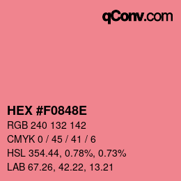 Color code: HEX #F0848E | qconv.com