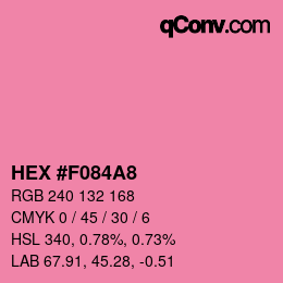 颜色代码: HEX #F084A8 | qconv.com