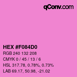 颜色代码: HEX #F084D0 | qconv.com