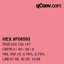 颜色代码: HEX #F08593 | qconv.com