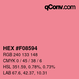 Código de color: HEX #F08594 | qconv.com