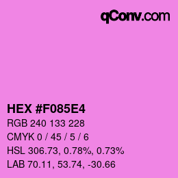 颜色代码: HEX #F085E4 | qconv.com