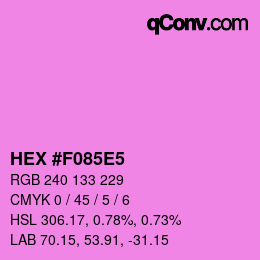 Farbcode: HEX #F085E5 | qconv.com