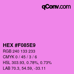 颜色代码: HEX #F085E9 | qconv.com