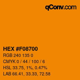 Color code: HEX #F08700 | qconv.com