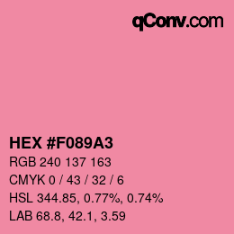 颜色代码: HEX #F089A3 | qconv.com