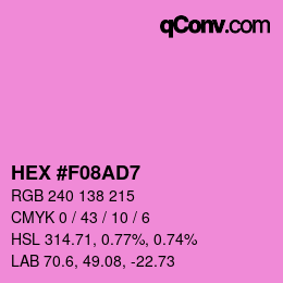Color code: HEX #F08AD7 | qconv.com