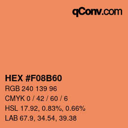 颜色代码: HEX #F08B60 | qconv.com