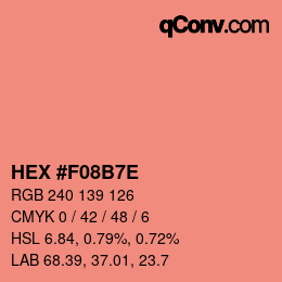 Color code: HEX #F08B7E | qconv.com