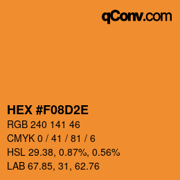 Color code: HEX #F08D2E | qconv.com