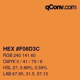 Color code: HEX #F08D3C | qconv.com