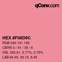 カラーコード: HEX #F08D9C | qconv.com