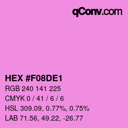 颜色代码: HEX #F08DE1 | qconv.com