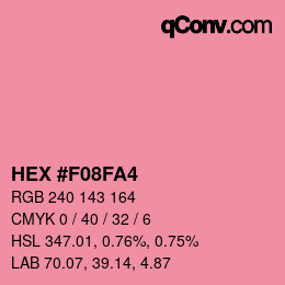 カラーコード: HEX #F08FA4 | qconv.com