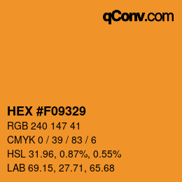 颜色代码: HEX #F09329 | qconv.com
