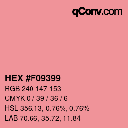 Farbcode: HEX #F09399 | qconv.com