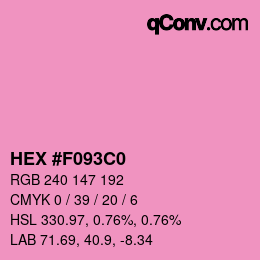 カラーコード: HEX #F093C0 | qconv.com