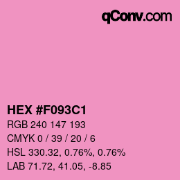 Code couleur: HEX #F093C1 | qconv.com