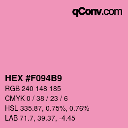 颜色代码: HEX #F094B9 | qconv.com