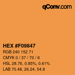 カラーコード: HEX #F09847 | qconv.com