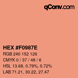 Color code: HEX #F0987E | qconv.com