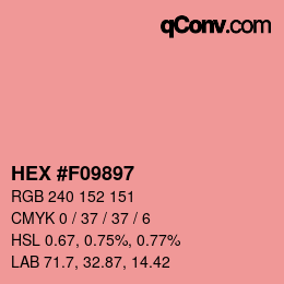 颜色代码: HEX #F09897 | qconv.com