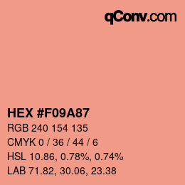 Code couleur: HEX #F09A87 | qconv.com