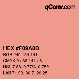Color code: HEX #F09A8D | qconv.com