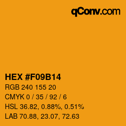 Color code: HEX #F09B14 | qconv.com