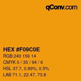 Color code: HEX #F09C0E | qconv.com