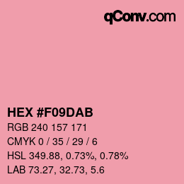 カラーコード: HEX #F09DAB | qconv.com