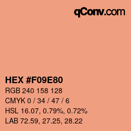 颜色代码: HEX #F09E80 | qconv.com