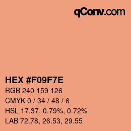 Color code: HEX #F09F7E | qconv.com