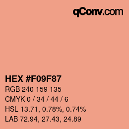 Farbcode: HEX #F09F87 | qconv.com