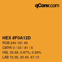 カラーコード: HEX #F0A12D | qconv.com