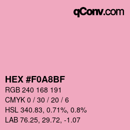 Código de color: HEX #F0A8BF | qconv.com